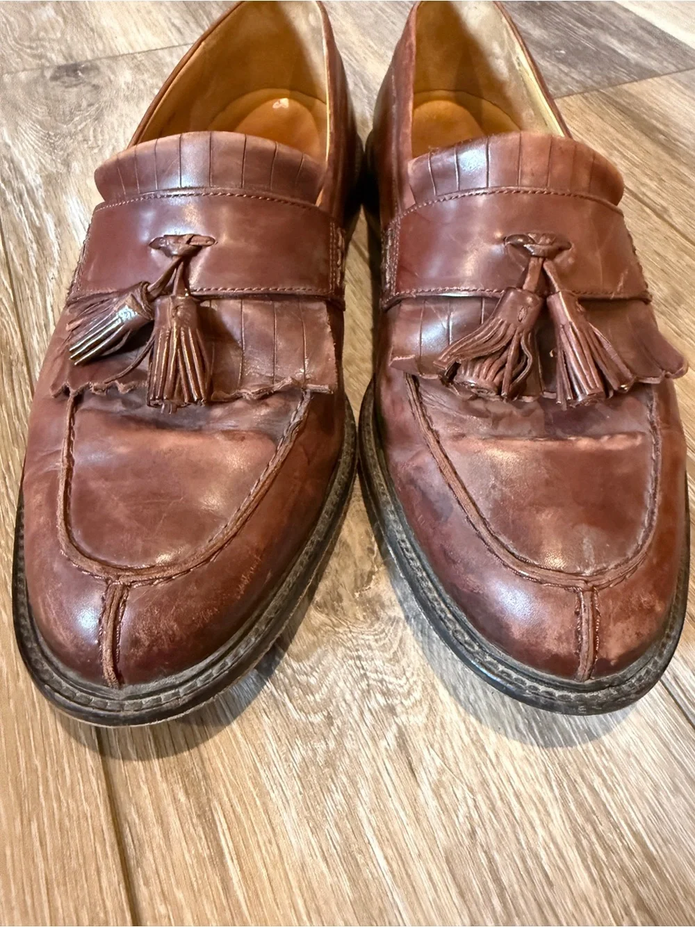 Johnston & Murphy Brown Leather Tassel Kiltie Loafers